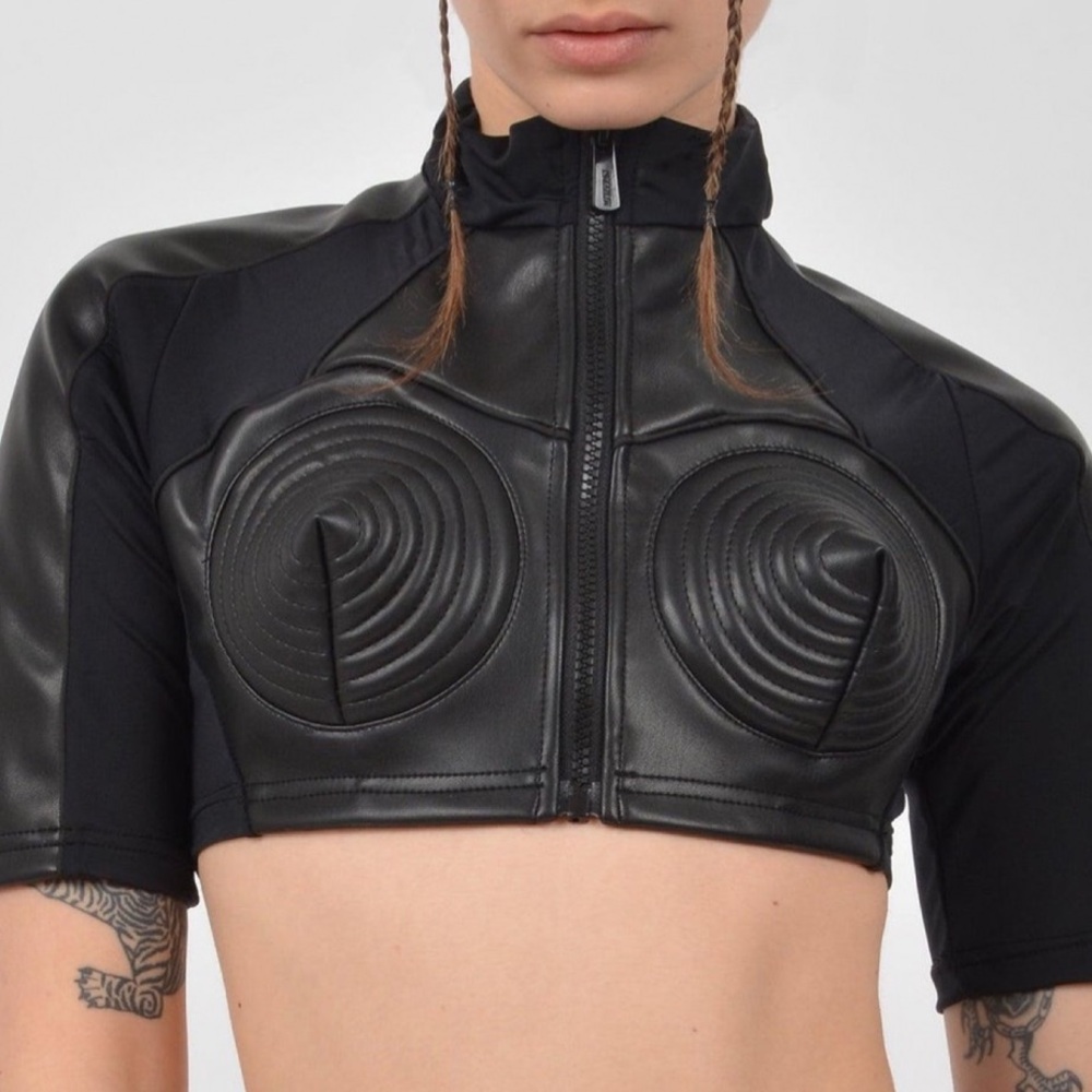 NAMILIA Black Cropped Jacket Top Size XS